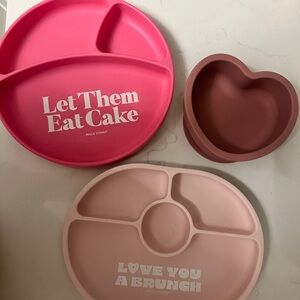 Bella Tunno Pink and Brown Silicone Plates Set